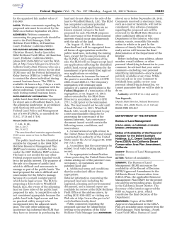 Published by BLM in Federal Register