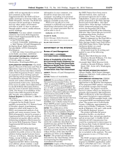 Published by BLM in Federal Register