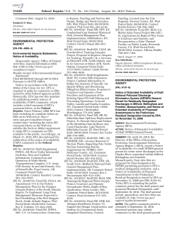 Published by EPA in Federal Register