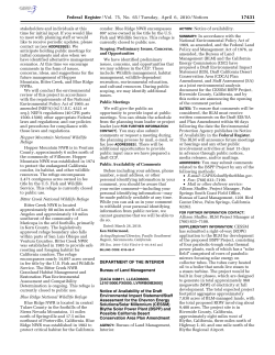 Published by BLM in Federal Register