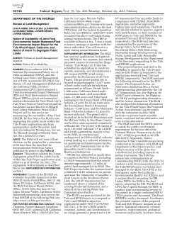 Published by BLM in Federal Register