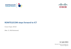 Romtelecom Steps Forward to ICT - Dr. Victor Voicu