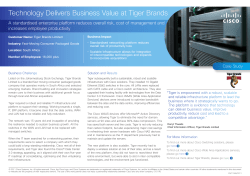 Technology Delivers Business Value at Tiger Brands