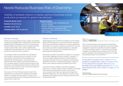 Nestl Reduces Business Risk of Downtime