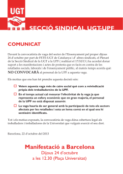 Comunicat de la secci&oacute; sindical de la UGT a la UPF