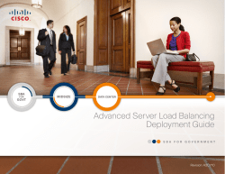 Advanced Server Load-Balancing Deployment Guide