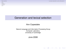 slides day 5 (Generation and lexical selection)