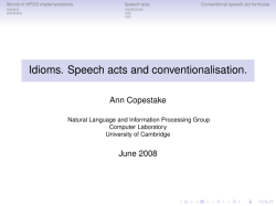 slides day 4 (Idioms. Speech acts and conventionalisation.)