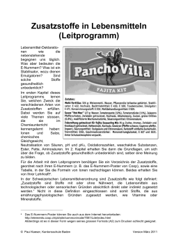 Lebensmittelzusatzstoffe (Leitprogramm als WORD-Dokument) (DOCX, 411 KB)