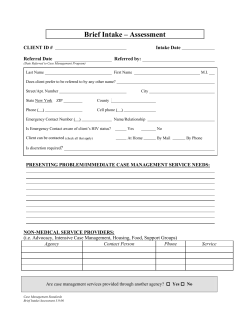 Brief Intake/Assessment