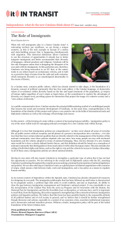 The role of immigrants