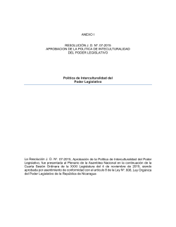 the aproval of the intercultural policy in the legislative power
