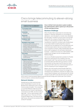 Cisco brings telecommuting to eleven-strong small businesses.