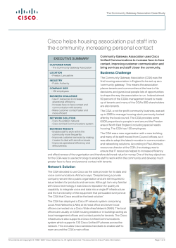 Cisco helps housing association put staff into the community, increasing personal contact.