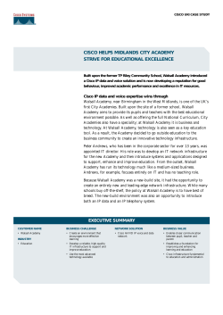 Cisco helps midlands city academy strive for educational excellence.