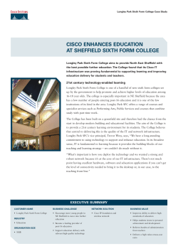 Cisco enhances education at Sheffield Sixth Form College.