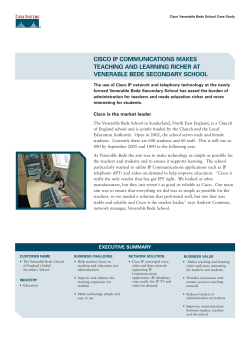 Cisco IP communications makes teaching and learning richer at venerable Bede Secondary School.