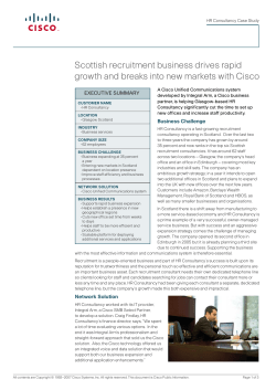 Scottish recruitment business drives rapid growth and breaks into new markets with Cisco Unified Communications.