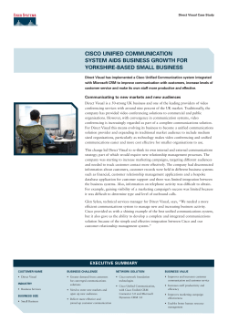 Cisco Unified Communication system aids business growth for Yorkshire-based small business.