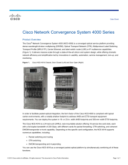 Cisco Network Convergence System 4000 Series Data Sheet