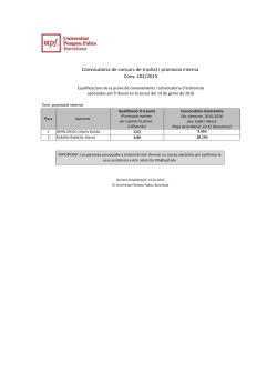 Qualificacions prova de coneixements i convocat ria entrevista