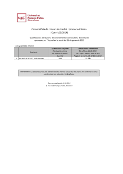 Qualificacions prova de coneixements i convocat ria a entrevista