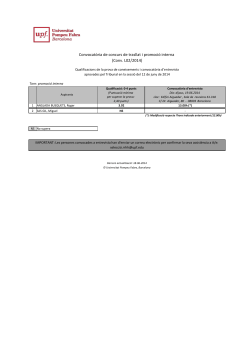 Qualificacions prova de coneixements i convocat ria a entrevista