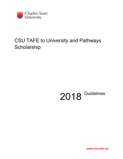 2016 CSU TAFE to University Pathway Scholarship Guidelines
