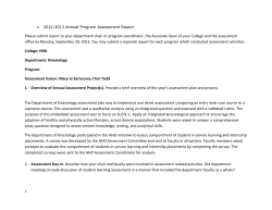 2012 13 Kinesiology annual assessment report