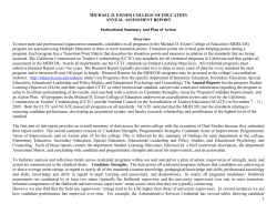CSU Northridge Institutional Summary and Plan of Action for Annual Assessment fall 09