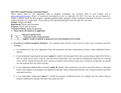 Annual Assessment Report for 2014_2015 PHYsics and Astronomy