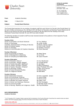 One member of academic staff from each School of a Faculty - declaration of election [.PDF]