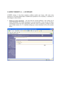 CASIMS version 1.1 - Summary [.PDF]