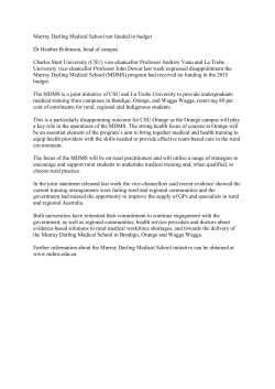 Murray Darling Medical School misses budget funding 2015.pdf