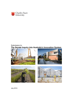 Submission to the Senate Inquiry into Australia's Innovation System (July 2014)