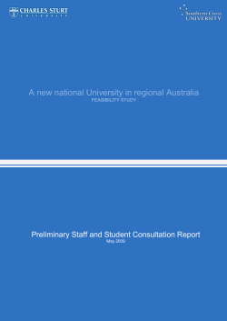 National University for Regional Australia - Preliminary Staff and Student Consultation Report (May 2009)