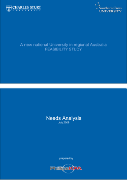 National University for Regional Australia - Needs Analysis (July 2009)