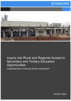 Submission to the Senate Inquiry into Rural and Regional access to Secondary and Tertiary Education Opportunities