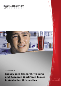 Submission to the Senate Inquiry into the Research Workforce and Research Training at Australian Universities (July 2008