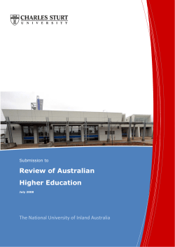 Submission to the Review of the Australian Higher Education System (Bradley Review) (August 2008