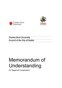 Memorandum of Understanding - CSU and Dubbo City Council