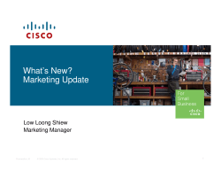 Marketing Update