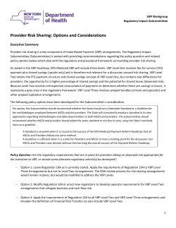 Provider Risk Sharing