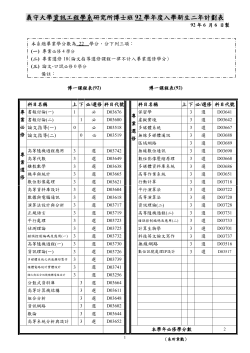 course schedule PhD 92