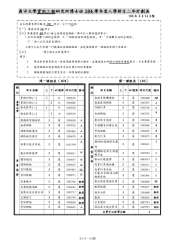104D course shedule