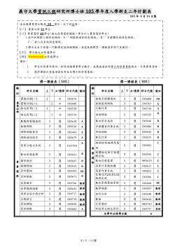 105D course shedule