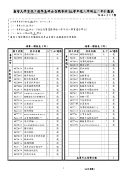 course schedule em 96