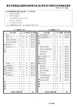 course schedule fs 96