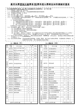 course schedule Bachelor 99