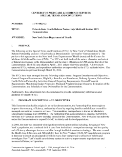 Centers for Medicare Medicaid Services Special Terms and Conditions F-SHRP